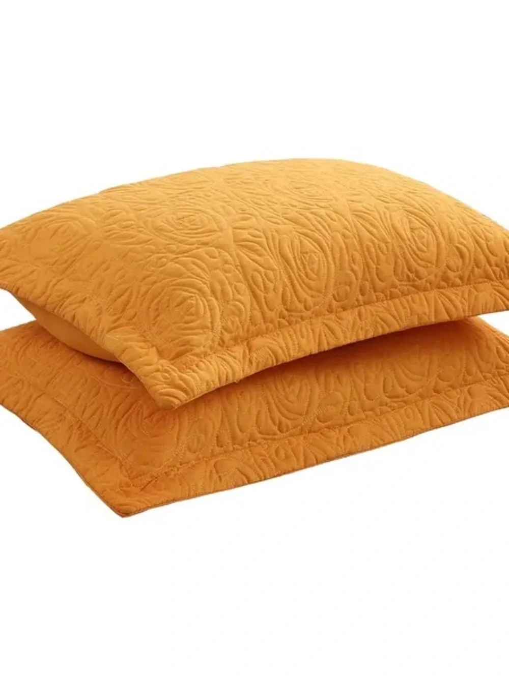 Burnt Orange Quilted Pillow Sham Pair - Home Bedding
